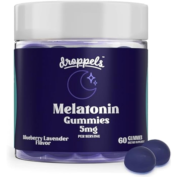 Droppels Melatonin Gummies for Adults – 5mg Sleep Support, Vegan & Plant-Based with Chamomile, Natural Sleep Aid for Falling Asleep Faster & Staying Asleep (60 Count) - Image 1