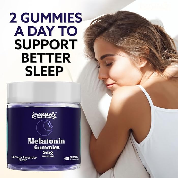 Droppels Melatonin Gummies for Adults – 5mg Sleep Support, Vegan & Plant-Based with Chamomile, Natural Sleep Aid for Falling Asleep Faster & Staying Asleep (60 Count) - Image 5