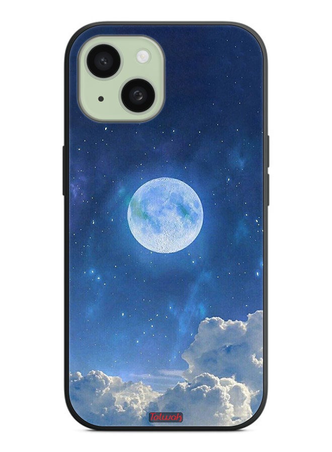 Tolwak Apple iPhone 15 Protective Case Cover Moon Clouds - Image 2