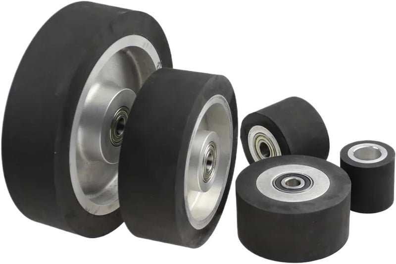 Dia. 50mm - 200mm Smooth Rubber Contact Wheel Belt Grinder Parts(150x50mm,6202 installed15.875) - Image 2