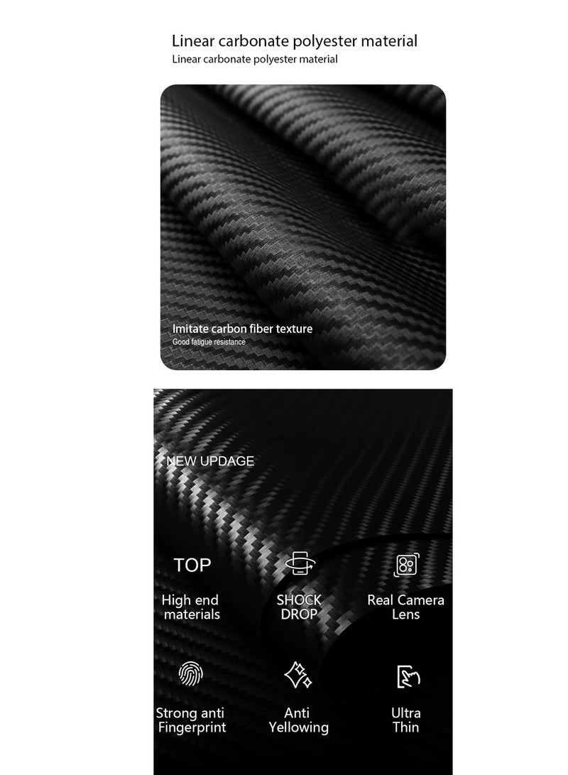 Wtech Hand Back Silicone Carbon Fiber Texture Case Cover For Vivo V30 / V30 Pro 5G 2024 Black/White - Image 3