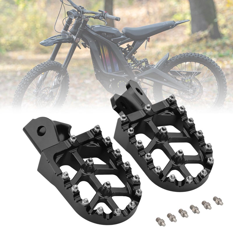 Generic Smotrcc CNC Foot Pegs for Surron, Motorcycle Footpegs Foot Pedals Rests Compatible with Sur Ron Light Bee X S Segway X260 X160 Talaria Sting MX3 MX4 Talaria XXX Dirt Bike-Black  - Image 1