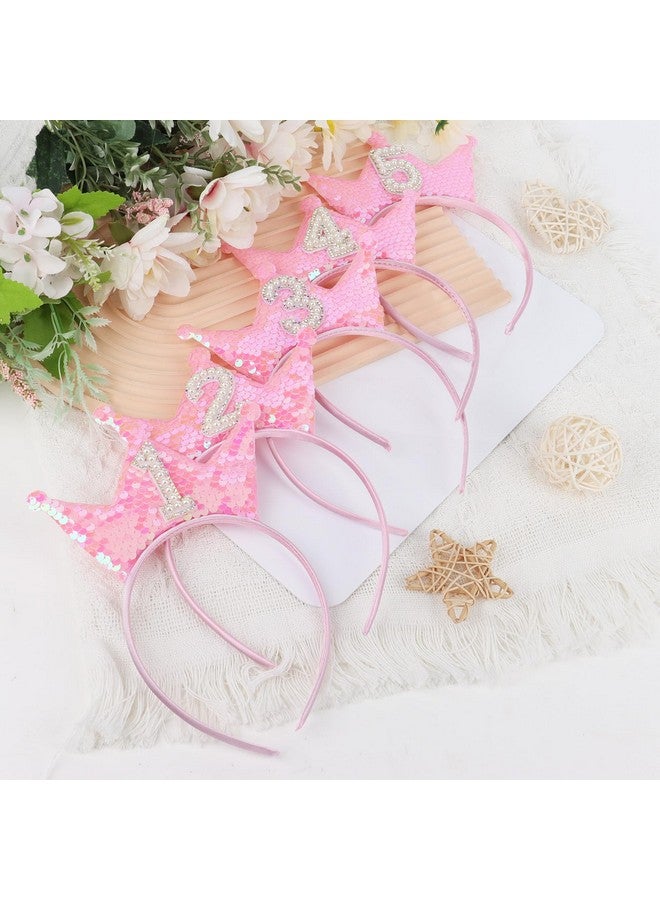 BAHABY Birthday Crown Headband Pink Glitter Birthday Headbands for Girls 2nd Birthday Outfit Girl 2 Year Old Girl Birthday Gift - Image 4