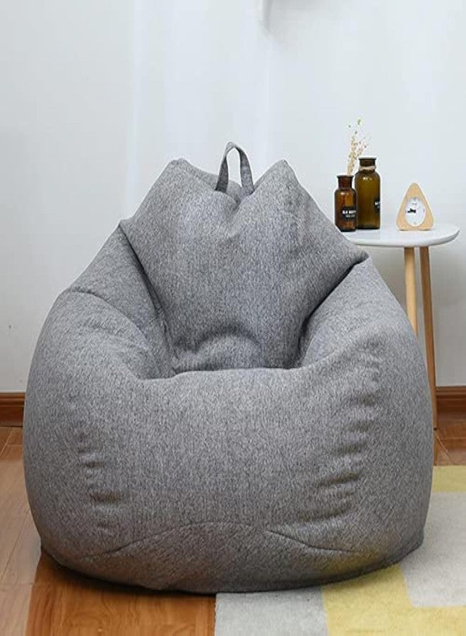 KODENG Large Small Lazy Sofas Cover Chairs Without Filler Linen Cloth Lounger Seat Bean Bag Pouf Puff Couch Tatami Living Room Beanbags (70x80cm) - Image 1