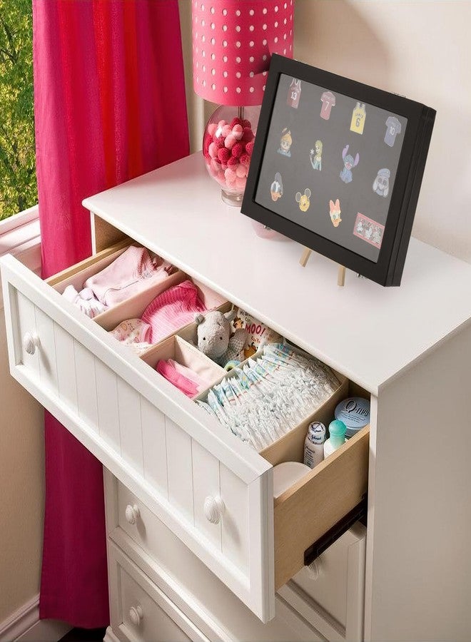 Homakover Dustproof Pin Display Case PU Leather 11''x8'' Pin Display Board Shadow Box Frame with Hooks and Wood Frame for Enamel Pin, Military Medals, Jewelry Pins, Pin Badge Collection, Rings, Necklaces - Image 5