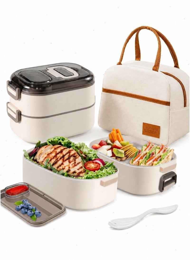 Yoawllty 304 Stainless Steel Bento Box, Double‑Layer Food Grade Leakproof, Microwave Safe, Portable Bento Box, for School, Office, Picnic - Image 2