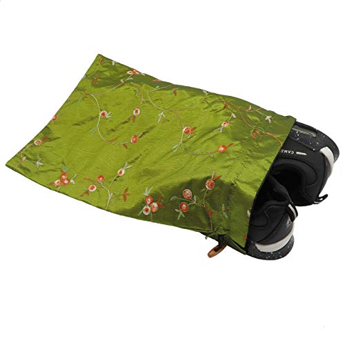 DODOGA 4pcs Embroidered Silk Flower Design Jacquard Travel Bag, Lingerie Bags Underwear Bags Laundry Bags Shoe Bags for Travel Storage for Men Women Washable Cloth Shoe Bags - Image 5