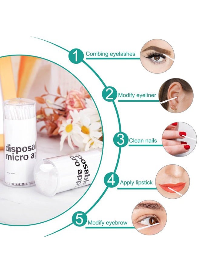Dming 200pcs White Eyelash Cotton swabs Remove Grafted Eyelash Glue Dedicated Bottled Mini Micro applicators Makeup Brush - Image 4