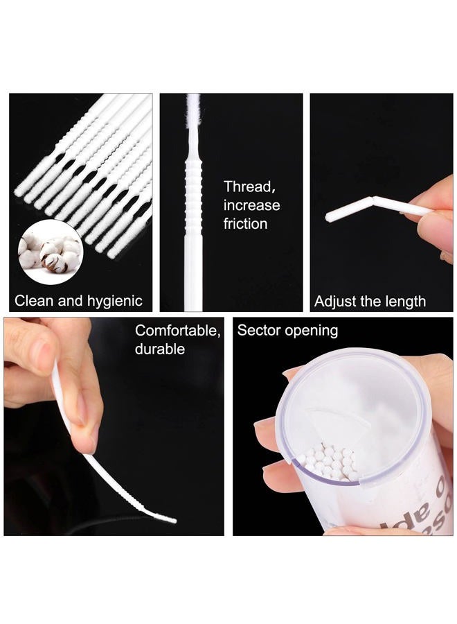 Dming 200pcs White Eyelash Cotton swabs Remove Grafted Eyelash Glue Dedicated Bottled Mini Micro applicators Makeup Brush - Image 3
