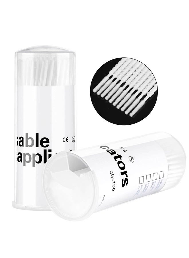 Dming 200pcs White Eyelash Cotton swabs Remove Grafted Eyelash Glue Dedicated Bottled Mini Micro applicators Makeup Brush - Image 1