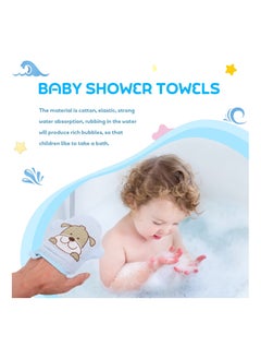 KASTWAVE 2Pcs Baby Bath Mitt Washcloths Gloves, Cotton Cartoon Puppet Kids Bath Sponge, Washcloths Body Scrub Towels Face Cleaning Brush Tools for Toddler  - Image 3