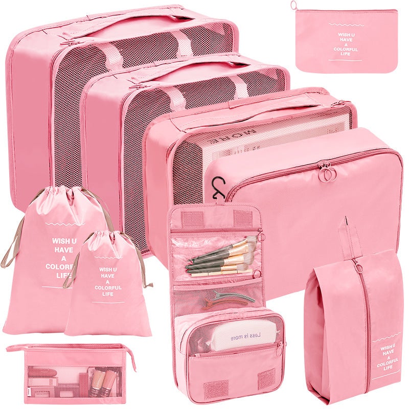 Travel Storage Bag Seven-Piece Set Digital Toilet Cosmetic Storage Bag Clothes Shoes Luggage Travel Bag[Nine-piece Cosmetic Bag Set] Lake Blue Cross-border customers can provide - Image 4