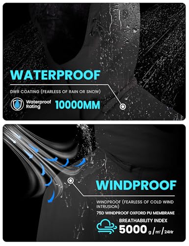 WULFUL Men's Waterproof Ski Jacket Warm Winter Coats Windproof Winter Jackets for Men Fleece Lined Windbreaker with Hood - Image 2