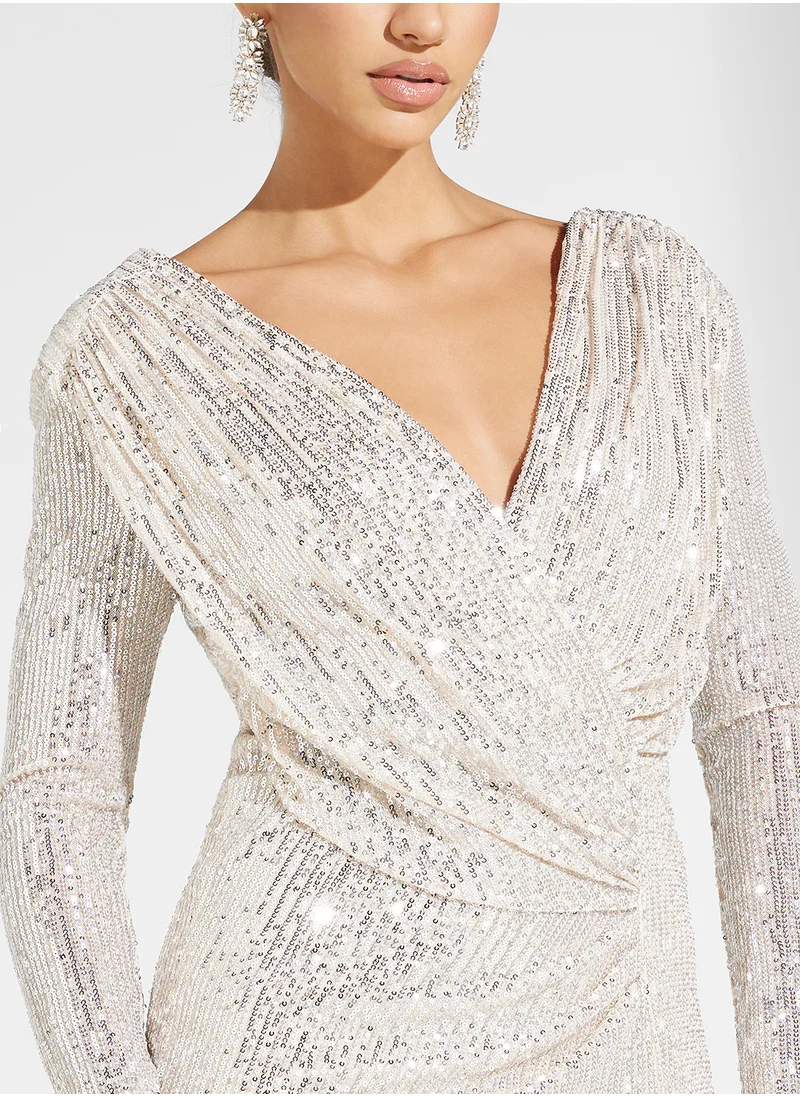 جديد روز Blazer Style Wrap  Dress