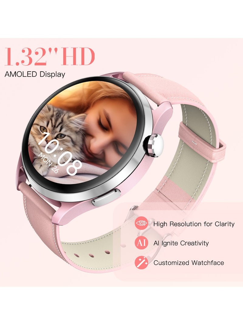 Kieslect Lora 3: The Elegant Smartwatch for Modern Women – Health Monitoring, Stylish Design & Seamless Connectivity Cherry Pink - Image 4