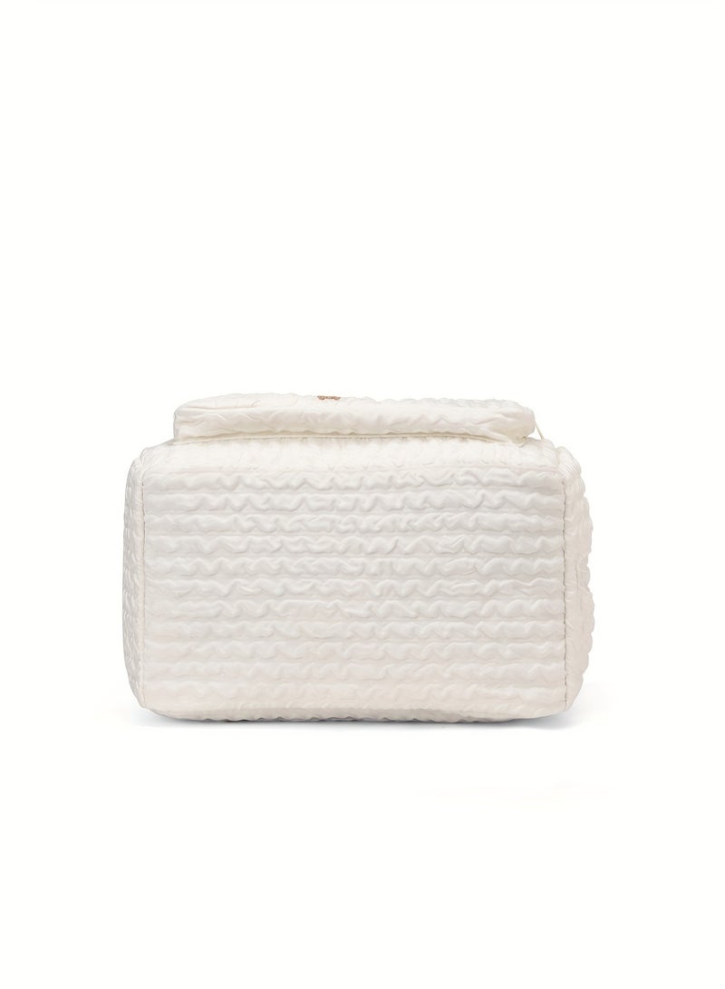 1pc Ultra-Light Stylish Mommy Crossbody Bag, Diaper Bag - Waterproof, Spacious Multifunctional Maternity Bag with Insulated Pockets for Breast Pump & Bottles, Newborn Baby Item - White  - Image 4