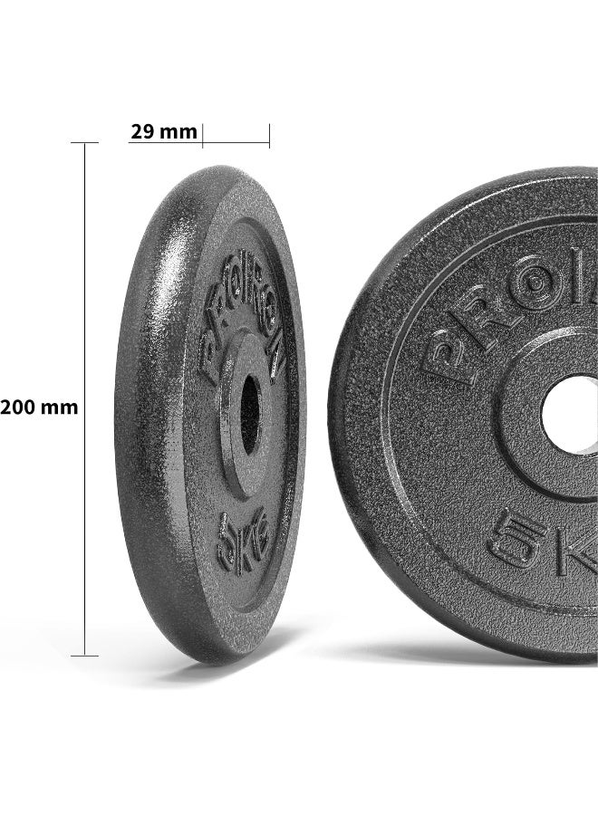 PROIRON PROIRON Cast Iron Weight Plates Set for 1" Dumbbell Handle Bar 2 x 5KG - Image 2