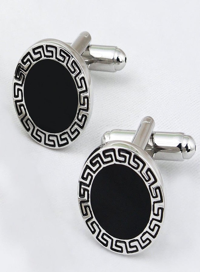 Peluche Geek Key - Silver - TS - Silver Colored Brass and Enamel Cufflink and Tiebar setFor Men - Image 4
