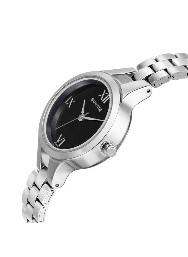 Sonata Workwear Black Dial Women Watch with Stainless Steel Strap-NS8151SM07 - Image 3