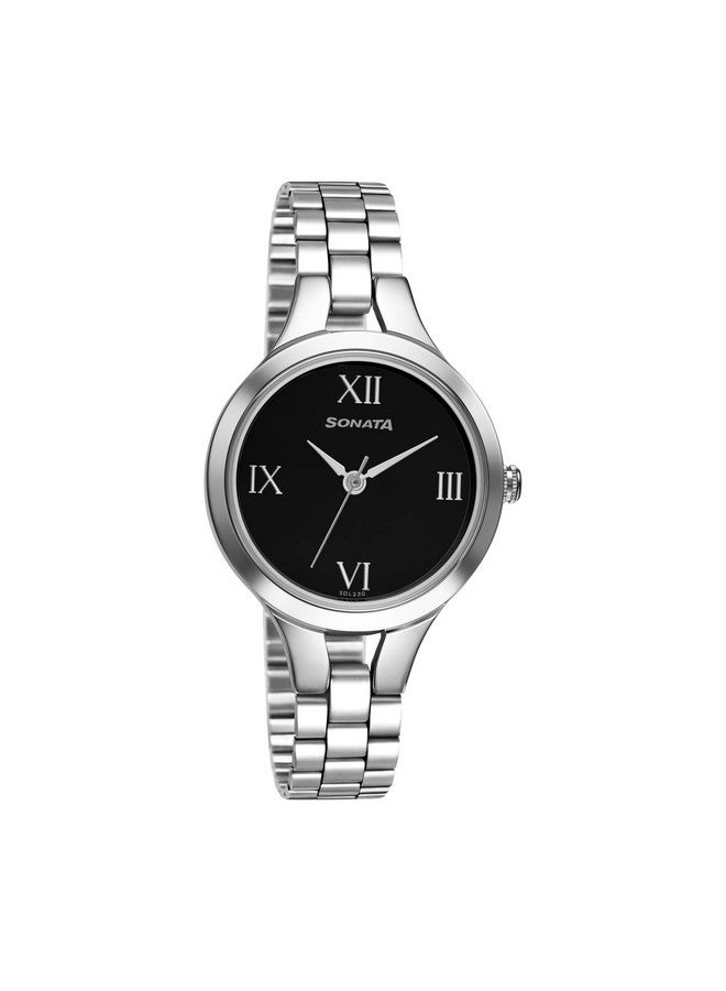 Sonata Workwear Black Dial Women Watch with Stainless Steel Strap-NS8151SM07 - Image 1