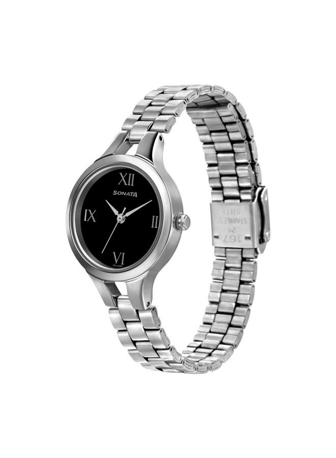 Sonata Workwear Black Dial Women Watch with Stainless Steel Strap-NS8151SM07 - Image 2