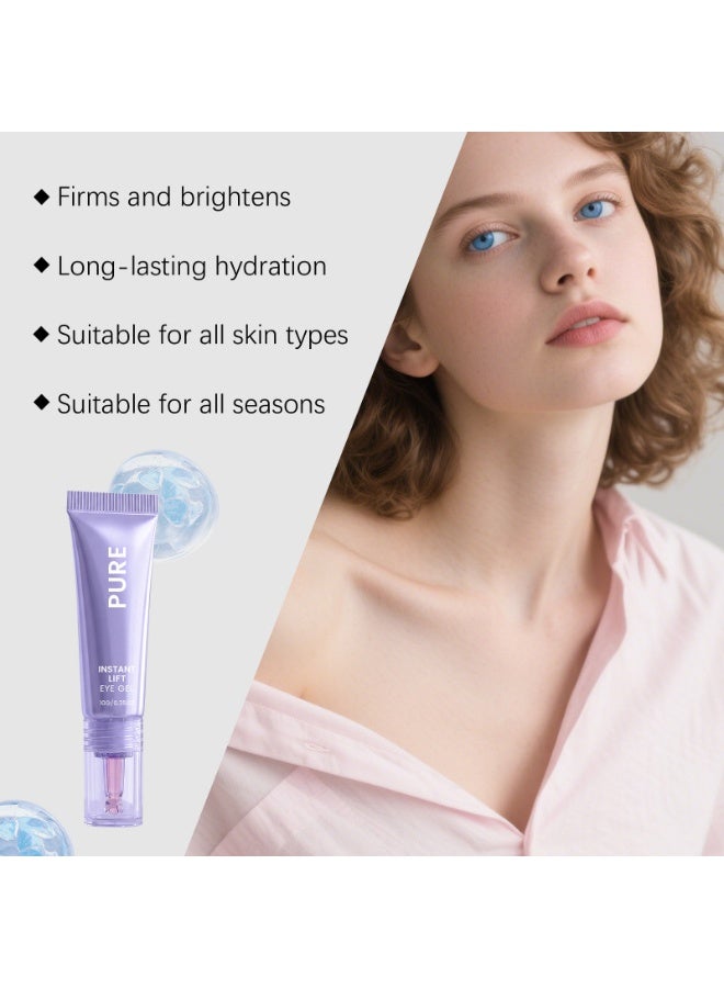 PURE Instant Lifting Eye Gel by PURE, Lightweight Refreshing Under Eye Moisturizer, Non-Greasy, Non-Clogging, Portable Eye Care for Daily Skincare & Makeup Prep, 0.35oz - Image 4