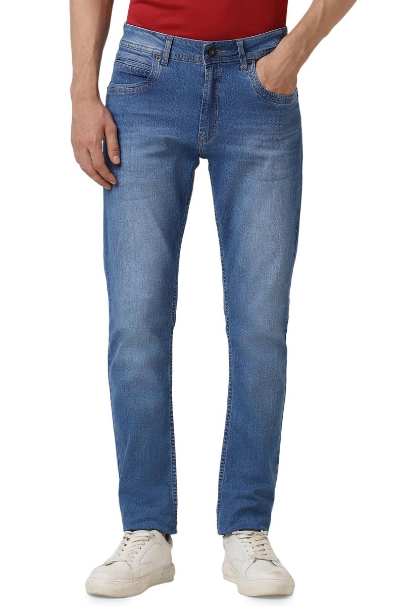 Peter England Men's Classic Tapered Stretchable Mid Rise Twill Jeans - Image 1
