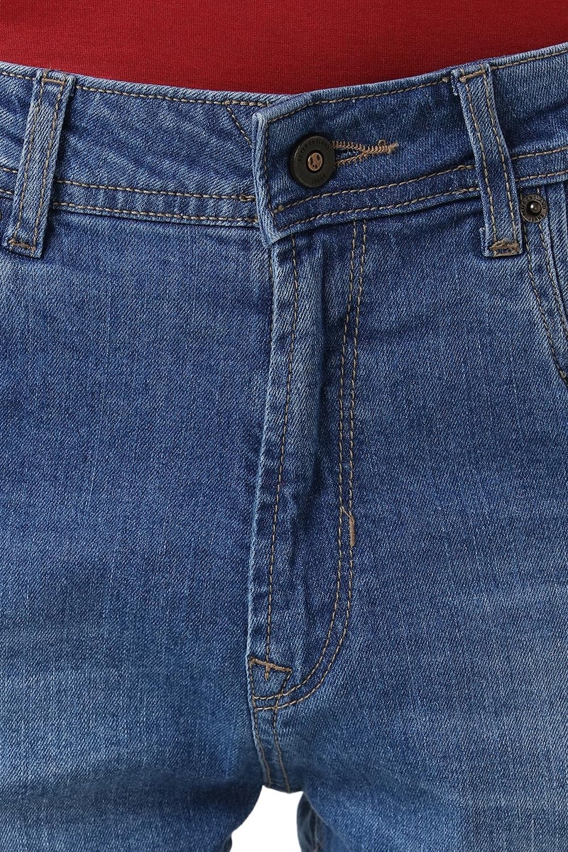 Peter England Men's Classic Tapered Stretchable Mid Rise Twill Jeans - Image 4