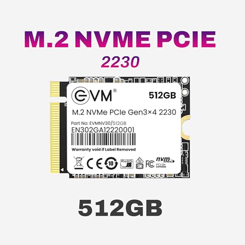 EVM 512GB M.2 NVMe SSD 2230 | PCIe Gen3x4 Internal SSD| 3600MB/s Read | 2800MB/s Write | 3D NAND Flash | High Performance Storage | Compact Size | For Laptop & Mini PC | 5 Year Warranty(EVMNV30/512GB) - Image 2