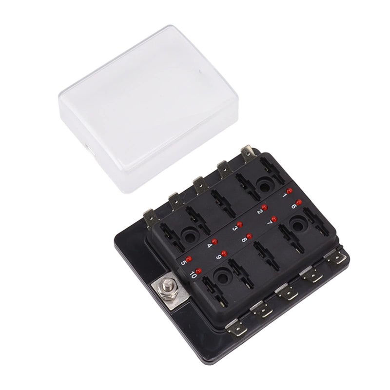 10 طريقة صندوق فيوز ATO ATC مع مؤشر LED للسيارة والقارب والدراجة النارية - Image 2