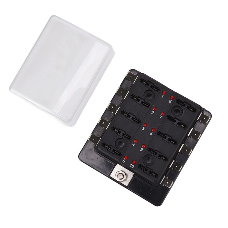 10 طريقة صندوق فيوز ATO ATC مع مؤشر LED للسيارة والقارب والدراجة النارية - Image 5