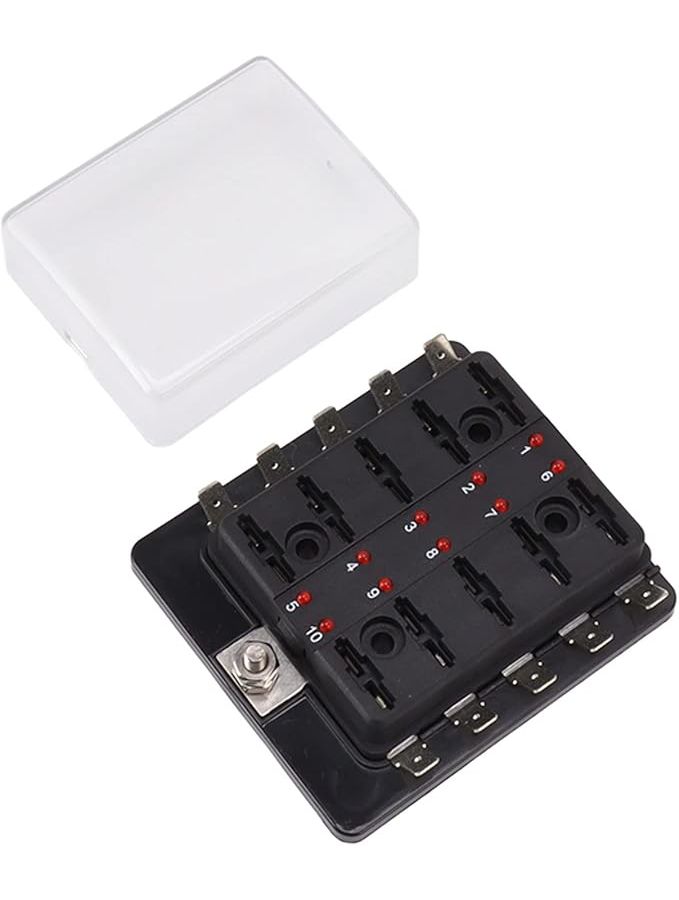 10 طريقة صندوق فيوز ATO ATC مع مؤشر LED للسيارة والقارب والدراجة النارية - Image 1