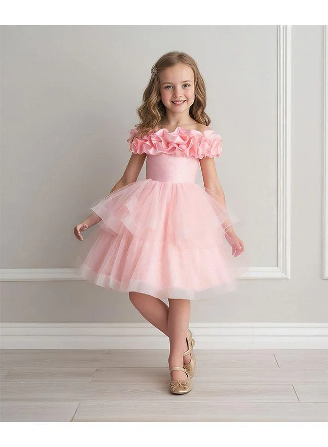 Mark & Mia Mark & Mia Off Shoulder Multi Layered Dress - Pink