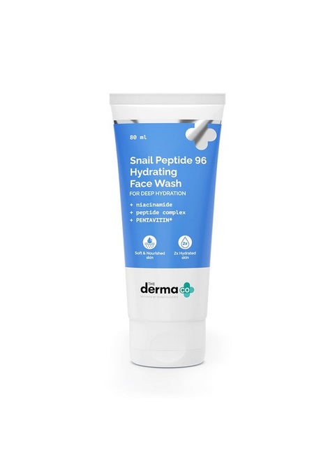 . Snail Peptide 96 Hydrating Face Wash | With Snail Mucin, Niacinamide, Peptide Complex & Pentavitin | 2X Hydration With Moisture Lock | Non-Drying Korean Gel Cleanser | Soap Free With Balanced Ph - 80Ml