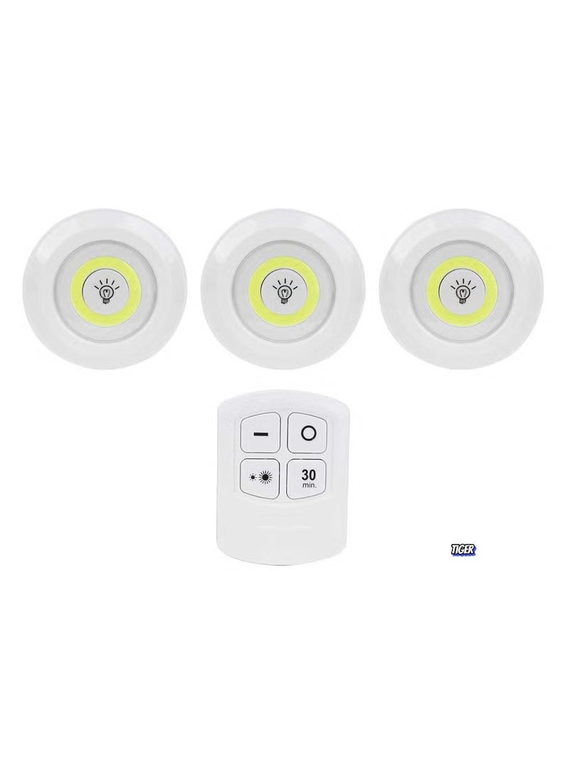 LED COB Night Light - 3 Pcs LED Night Light with Remote Control, Battery Powered Wireless LED Disc Lamp, Dimmable Night Light, Perfect for Bedroom, Hallway, and Living Room - pzsku/Z9640333B3DB56C0E7A78Z/45/_/1740574878/be1daca3-1b75-400e-a15e-dba538f2267d