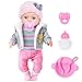 dollbie 12 Inch Realistic Baby Doll with Outfits Feeding Accessories Lifelike Baby Doll with Pacifier Bottle Feeding Set Ideal Gift for Toddler Girls Age 3 - Image 2