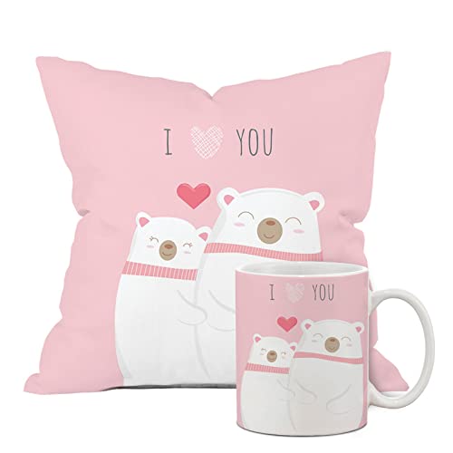 The Purple Tree Polyester Valentine's Day Gift Set - Cushion and Coffee Mug for Husband, Boyfriend, Wife, Girlfriend (1 Cushion, 1 Mug) - Image 4