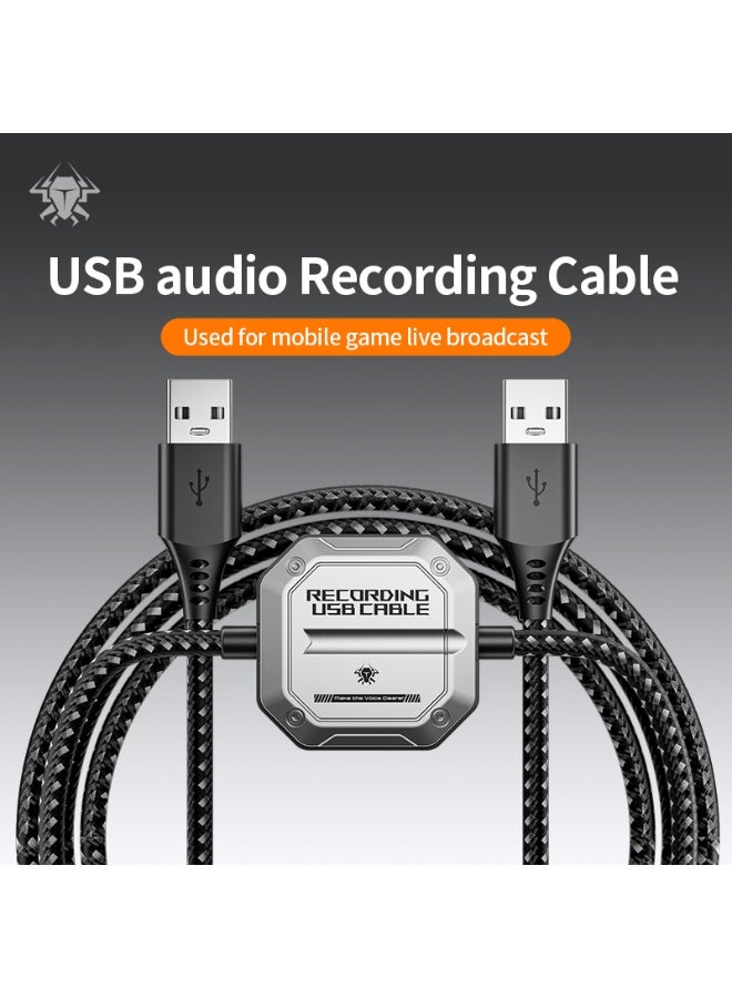 Plextone U10 USB Audio Recording Cable for Live Streaming Games from Mobile to PC. Cable length: 150cm. Non-slip and bend-resistant. - Image 2
