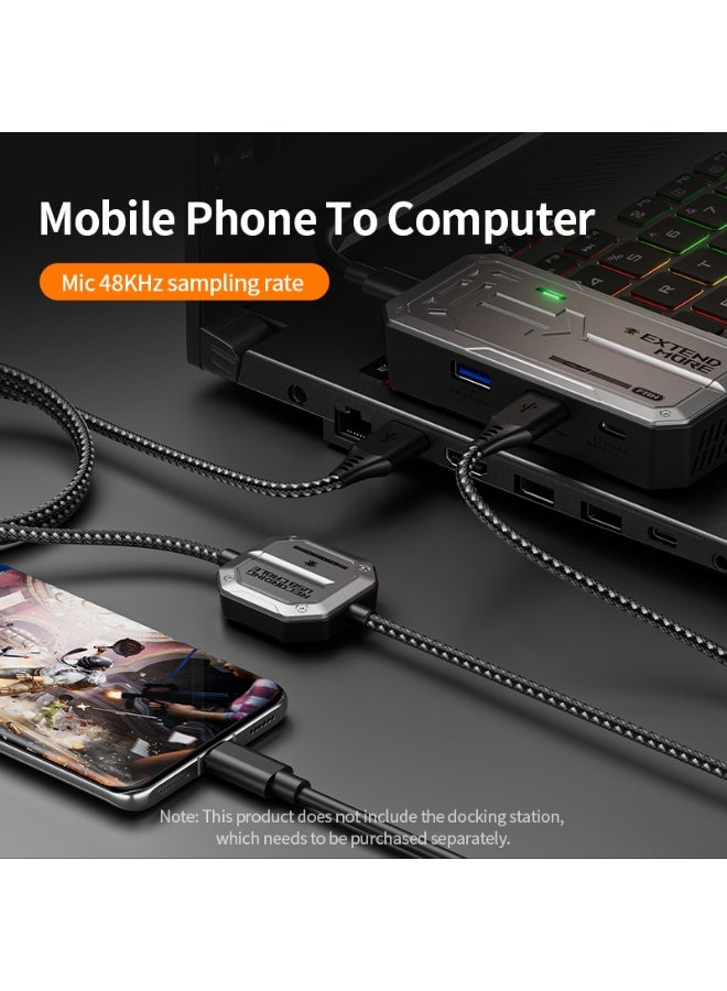 Plextone U10 USB Audio Recording Cable for Live Streaming Games from Mobile to PC. Cable length: 150cm. Non-slip and bend-resistant. - Image 4