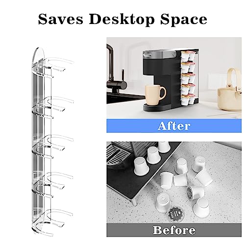 NiHome Acrylic Coffee Pod Holder for Keurig Side Mount Coffee Pod Capsule Organizer Storage for KCup Pods SpaceSaving for Small Countertops Clear 1 Pack for 10 K Cups - Image 3