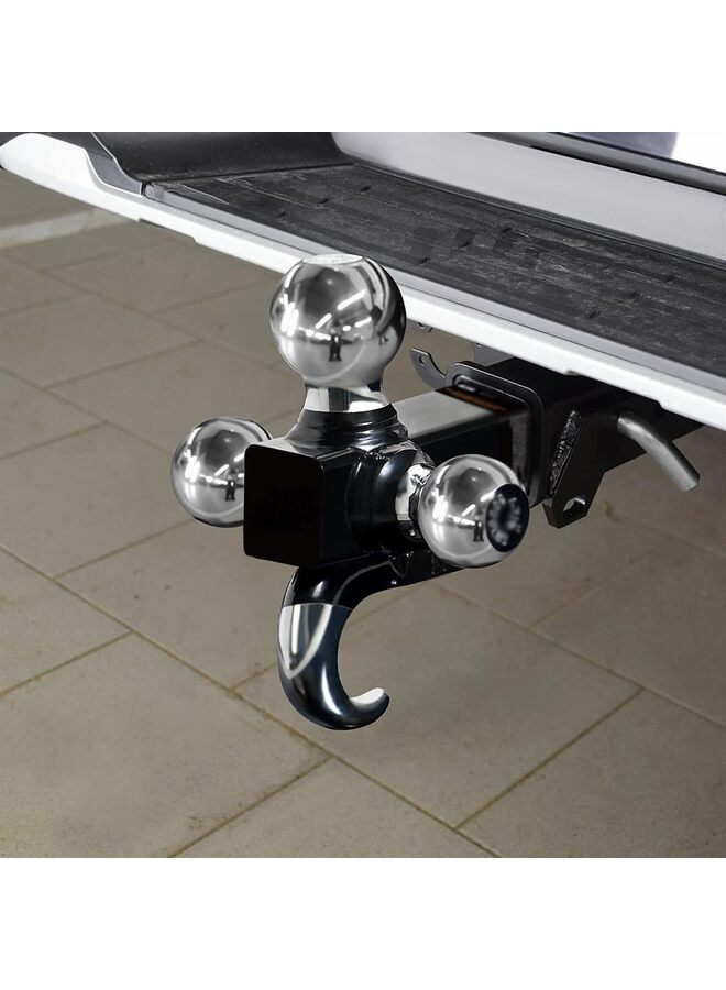 Trailer Hitch Tri-Ball Mount with Hook & Pin, Trailer Ball Size 1-7/8", 2" and 2-5/16", Fit 2 Inch Hitch Receiver, 2/3 in 1 Ball Truck Hitch, Tow Hitch - Image 4