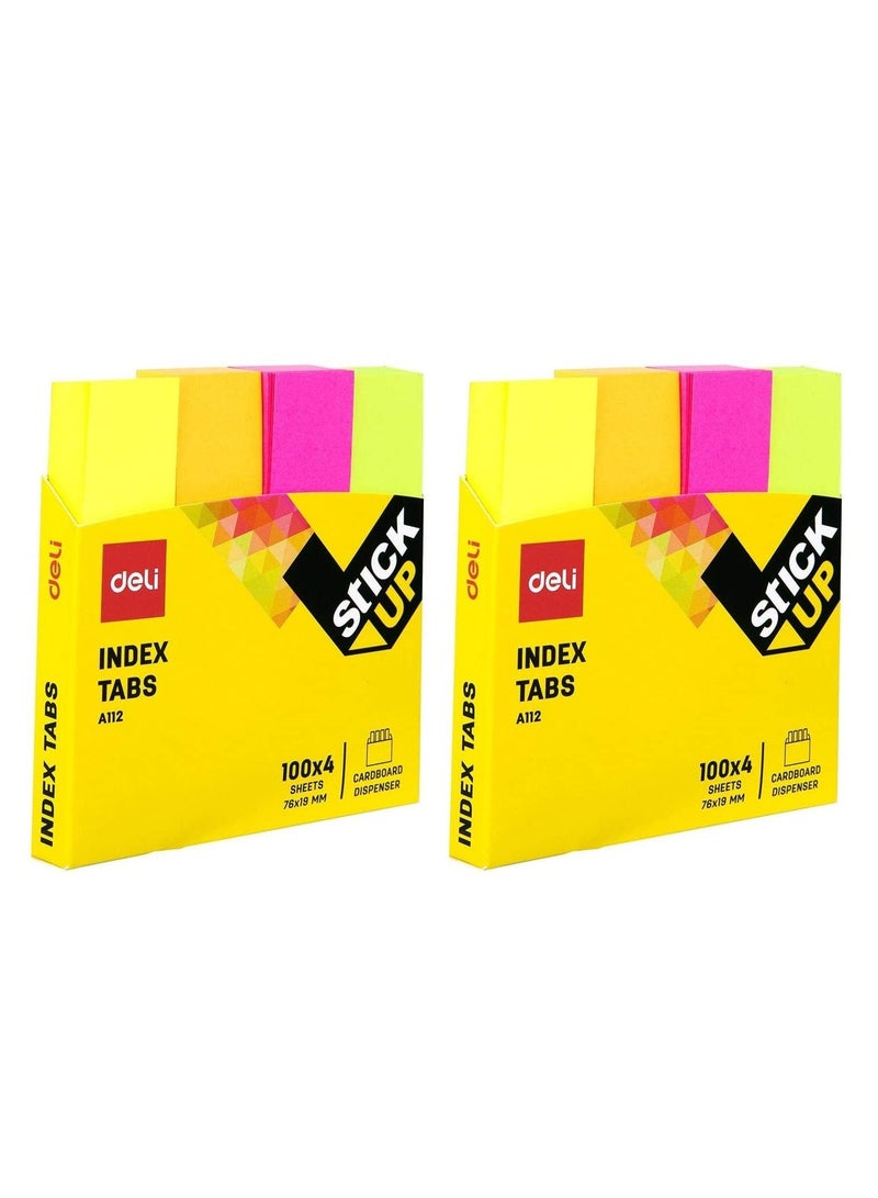 Deli 2-Pack Index Tab 76x19mm Size Multicolour - Image 1