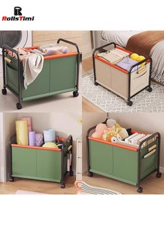 RollsTimi  Toys Organizer Kids Toy Box Storage Chest with 360Â°Wheels,Toy box with Lid for Boys, Girls,Collapsible Sturdy Toy Storage Bins Containers for Stuffed Animals, Clothes, Bedroom, Beige  - Image 4
