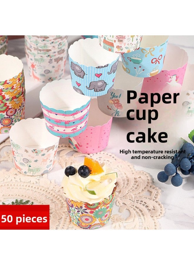 Cupcake Small Cupcake Cups Hokkaido Household Mafen Cup Qi Feng Cup High Temperature Resistant Baking Products-Specifications:5. Smiling Face Love - Image 3