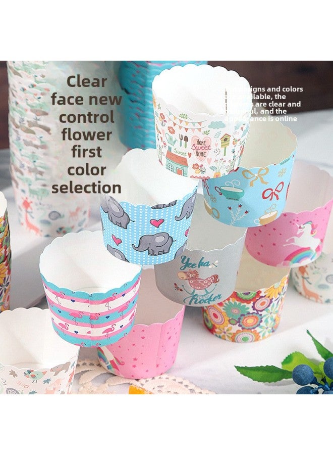 Cupcake Small Cupcake Cups Hokkaido Household Mafen Cup Qi Feng Cup High Temperature Resistant Baking Products-Specifications:5. Smiling Face Love - Image 2
