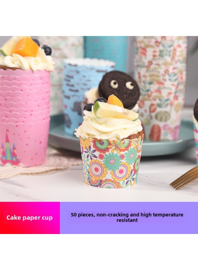 Cupcake Small Cupcake Cups Hokkaido Household Mafen Cup Qi Feng Cup High Temperature Resistant Baking Products-Specifications:5. Smiling Face Love - Image 4