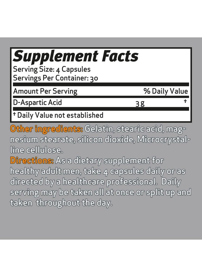 Performance Edge Daa D-Aspartic Acid 3G Daily Dose 30 Day Supply, 120 Capsules - pzsku/Z964077506796889E8C4AZ/45/_/1728310539/8ee600ac-8d94-4321-a35f-06cef0ef3dfd