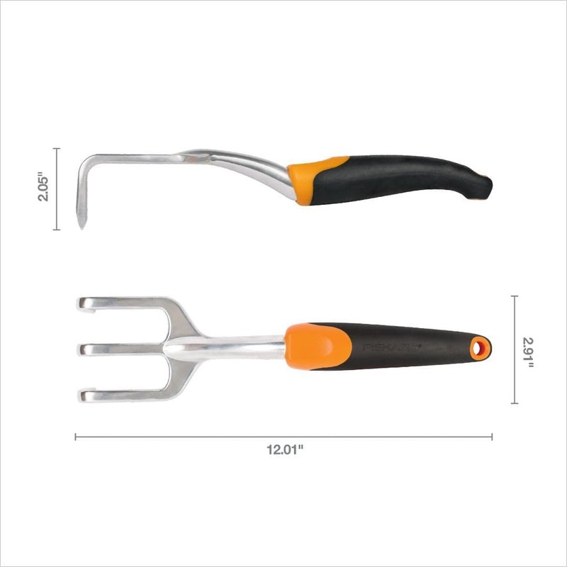 Fiskars محراث إيرغو للحفر، تهوية التربة، وإزالة الأعشاب الضارة، أداة حديقة ثقيلة الوزن مع ثقب للتعليق - Image 2