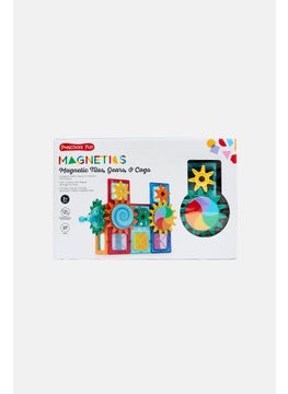 Preschool Fun 37 Magnetic Tiles Gear And Cogs  - Image 1
