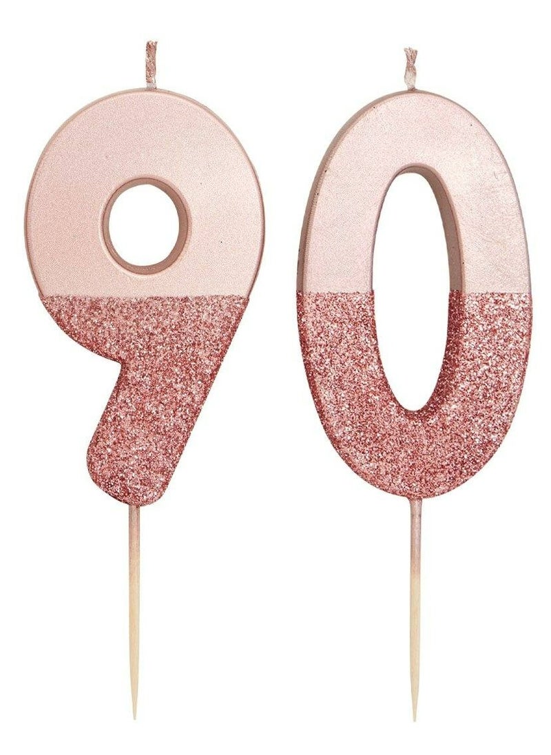 Talking Tables Rose Gold Glitter Number Candle - 9  - Image 3